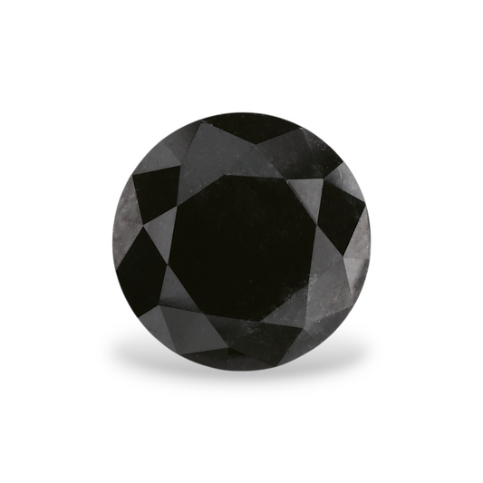 3,59 Karat Natürlicher Schwarzer Runder Diamant GIA