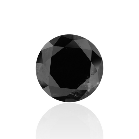 4,08 Karat Natürlicher Schwarzer Runder Diamant GIA