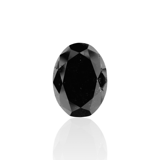 8,58 Karat natürlicher schwarzer ovaler Diamant, GIA