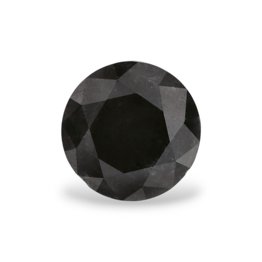 0.82 Carat Natural Black Round Diamond GIA