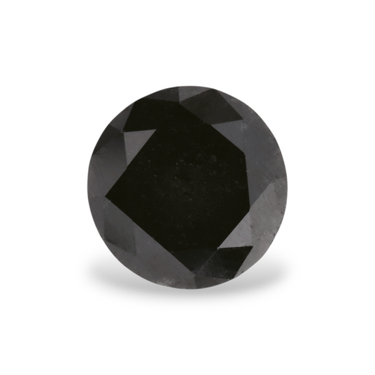 0.83 Carat Natural Black Round Diamond GIA