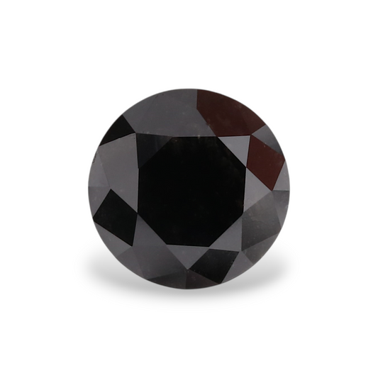 0.61 Carat Natural Black Round Diamond GIA