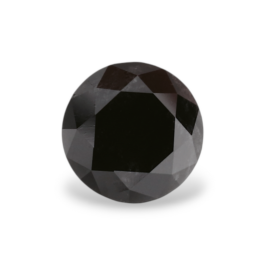 0.69 Carat Natural Black Round Diamond GIA