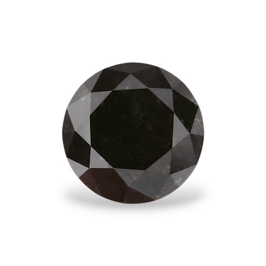 0.68 Carat Natural Black Round Diamond GIA