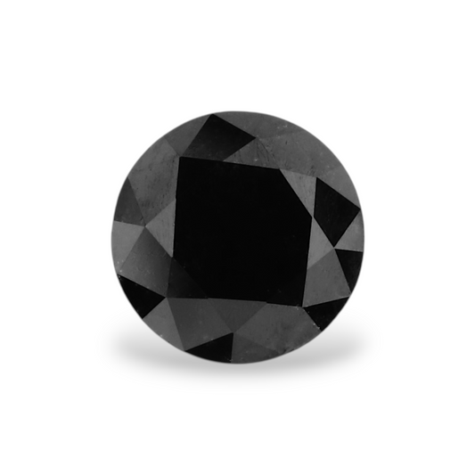 0.81 Carat Natural Black Round Diamond GIA