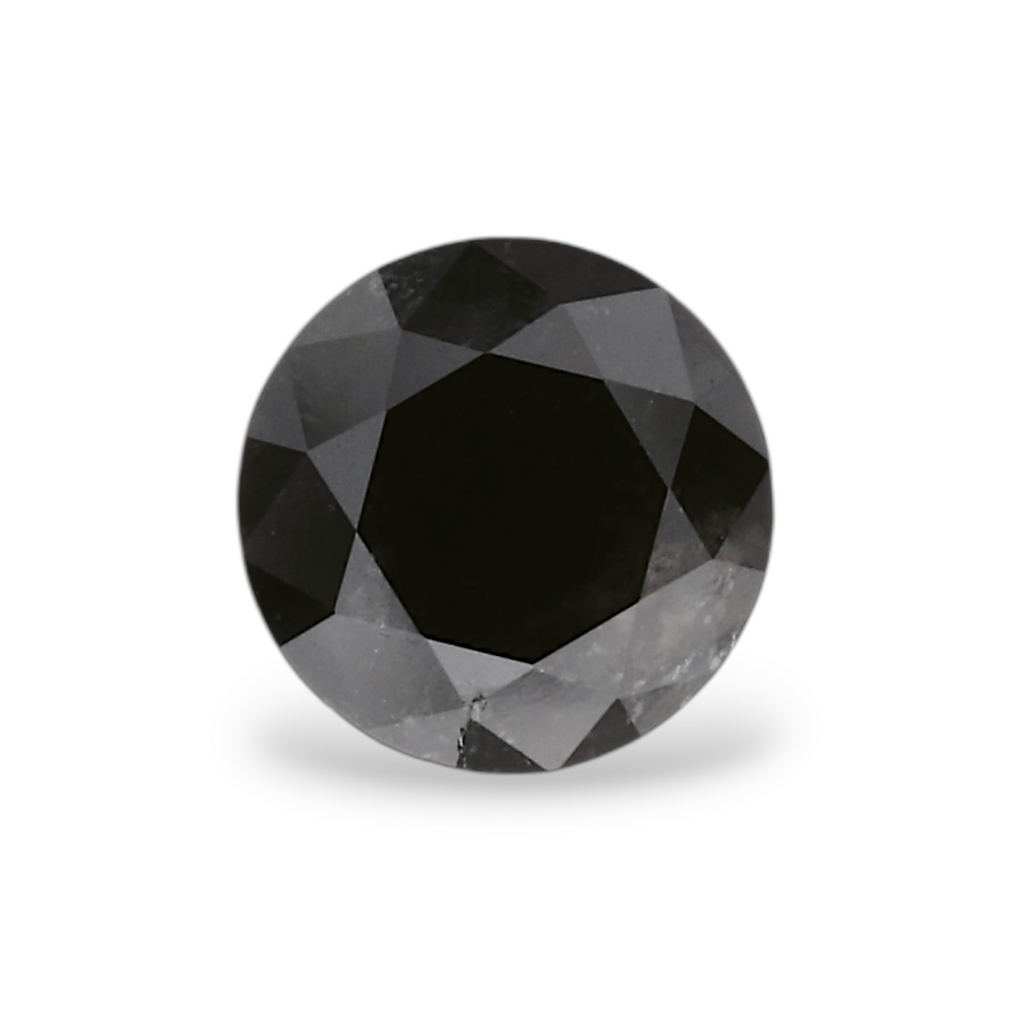 0.58 Carat Natural Black Round Diamond GIA