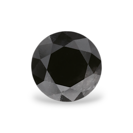 0.58 Carat Natural Black Round Diamond GIA