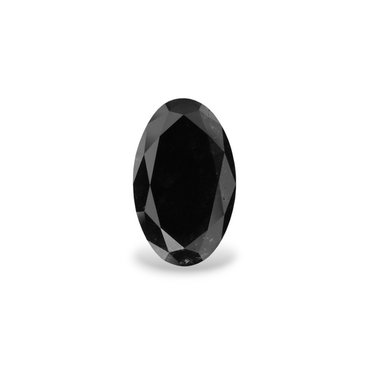 4,58 Karat natürlicher schwarzer ovaler Diamant, GIA