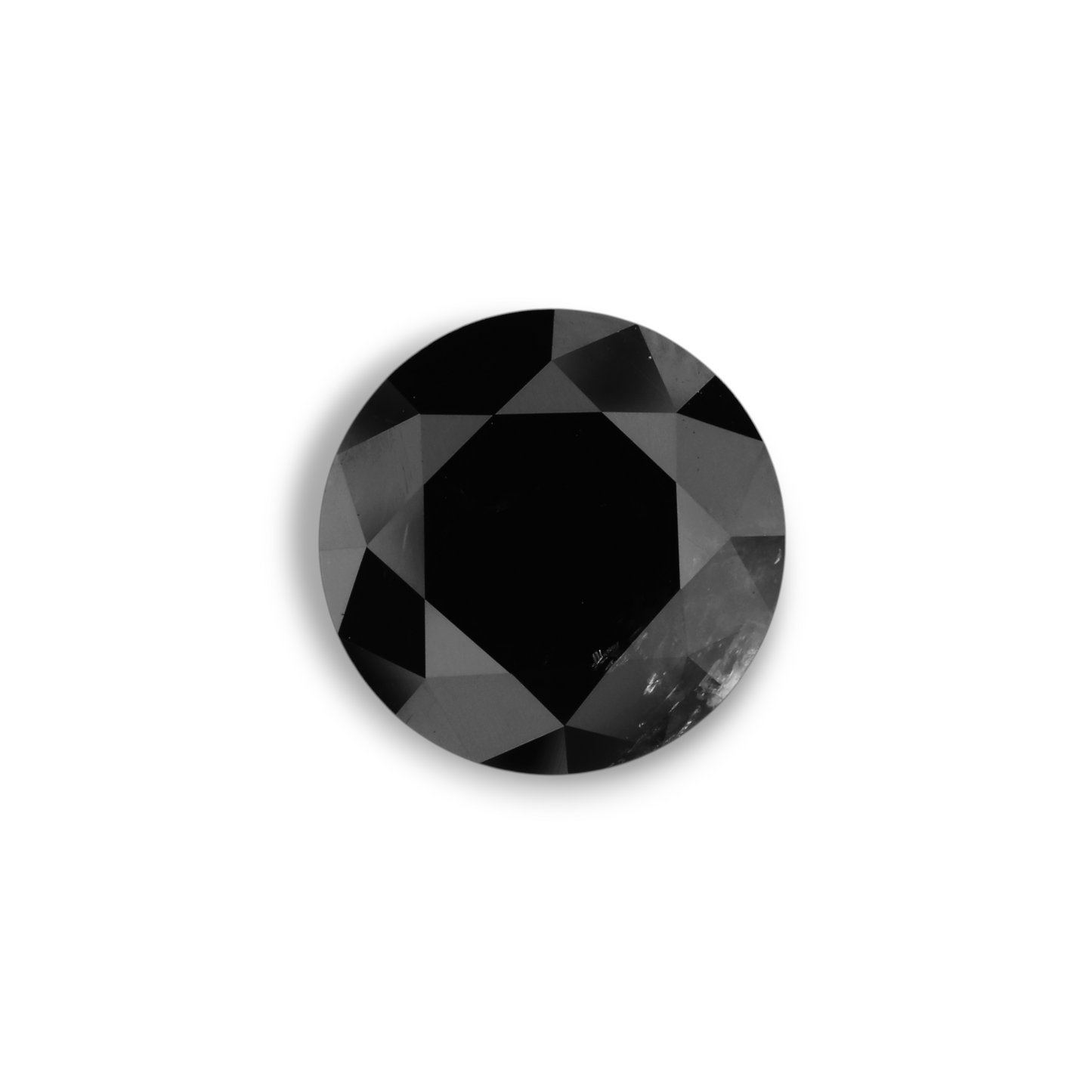 3,68 Karat Natürlicher Schwarzer Runder Diamant GIA