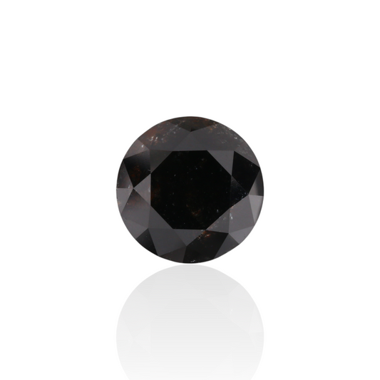 3,13 Karat Natürlicher Schwarzer Runder Diamant GIA