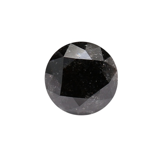 2.14 Carat Natural Black Round Diamond GIA