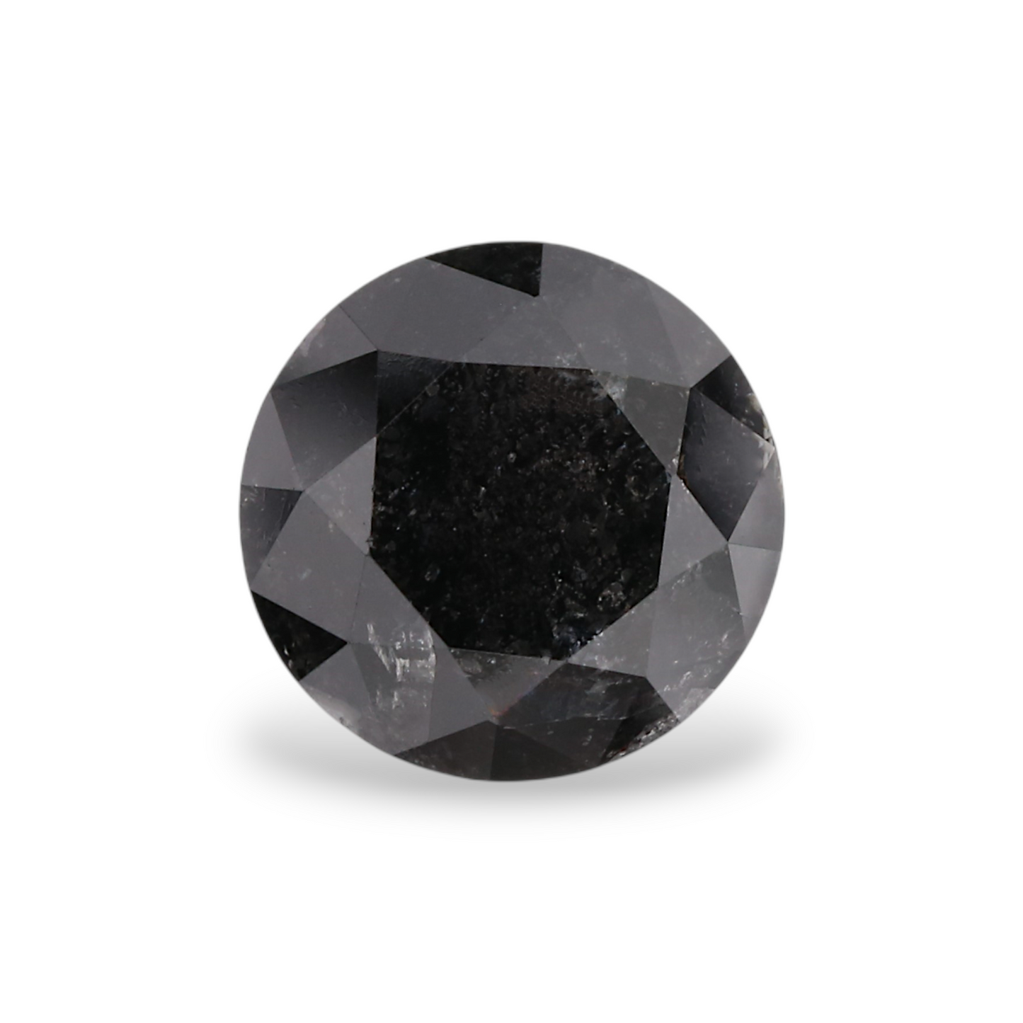 1.53 Carat Natural Black Round Diamond GIA