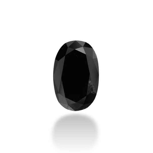 3,55 Karat natürlicher schwarzer ovaler Diamant, GIA-zertifiziert