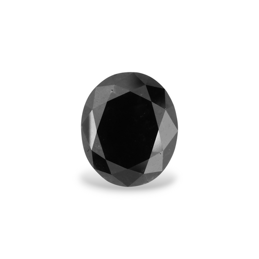 4,39 Karat natürlicher schwarzer ovaler Diamant, GIA