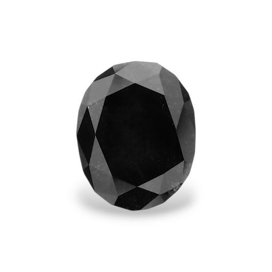 0.57 Carat Natural Black Oval Diamond GIA