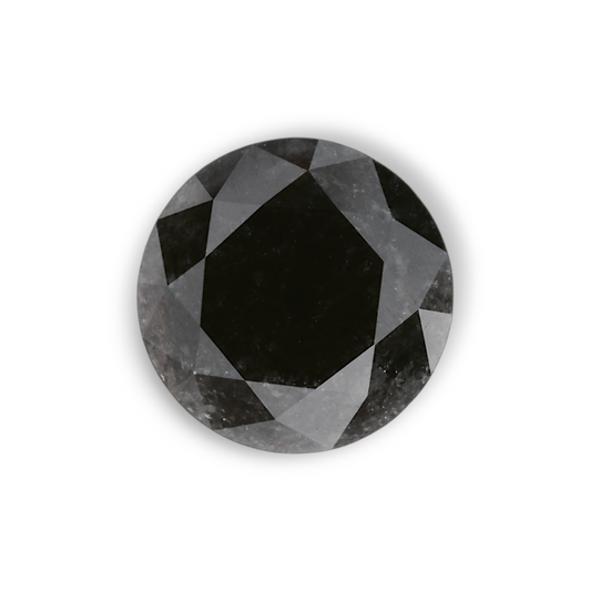 1,39 Karat Natürlicher Schwarzer Runder Diamant GIA