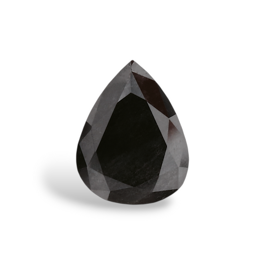 0.52 Carat Natural Black Pear Diamond GIA