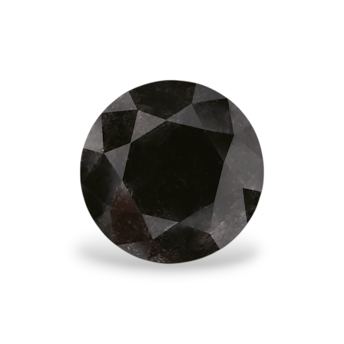 1.62 Carat Natural Black Round Diamond GIA