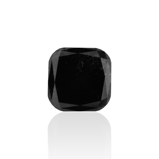 3,12 Karat natürlicher schwarzer Kissen-Diamant, GIA