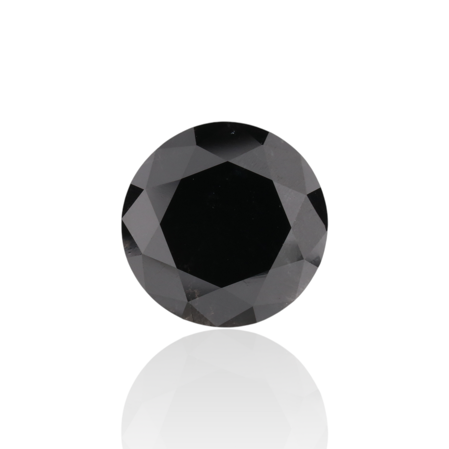 3,84 Karat Natürlicher Schwarzer Runder Diamant GIA