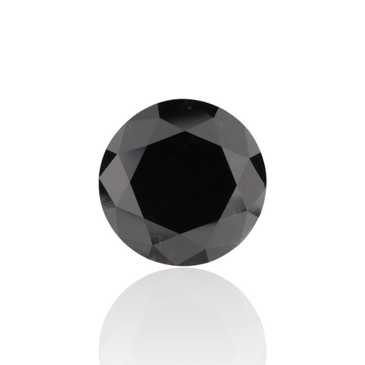 3,84 Karat Natürlicher Schwarzer Runder Diamant GIA