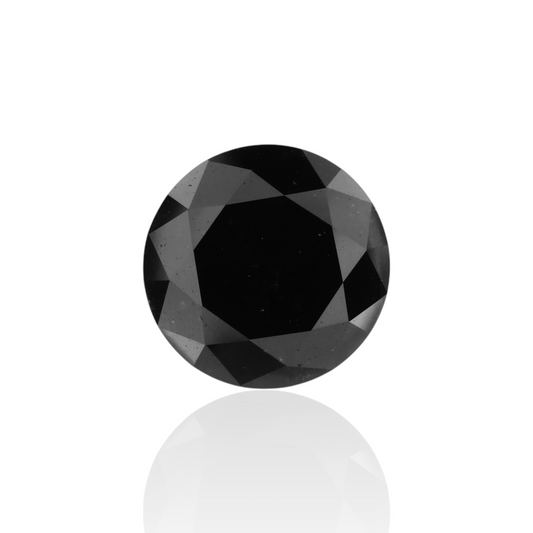 3,97 Karat Natürlicher Schwarzer Runder Diamant GIA