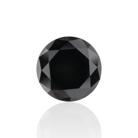 3,97 Karat Natürlicher Schwarzer Runder Diamant GIA