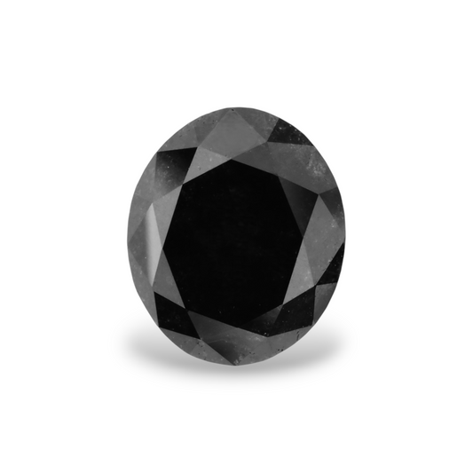 2,74 Karat natürlicher schwarzer ovaler Diamant, GIA