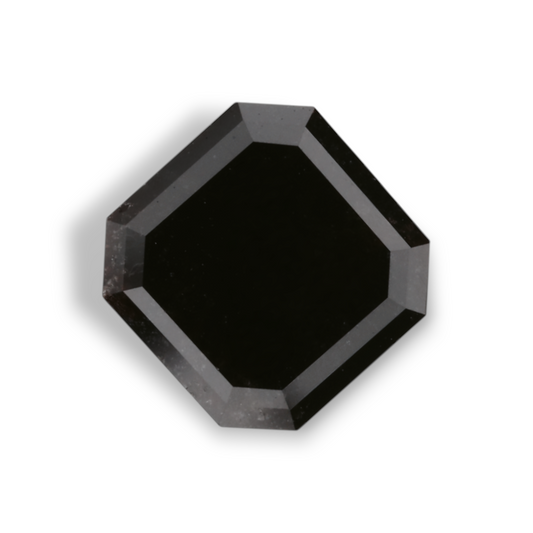 2,49 Karat natürlicher schwarzer quadratischer Smaragd-Diamant, GIA-zertifiziert