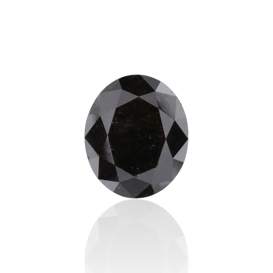 4,00 Karat natürlicher schwarzer ovaler Diamant, GIA