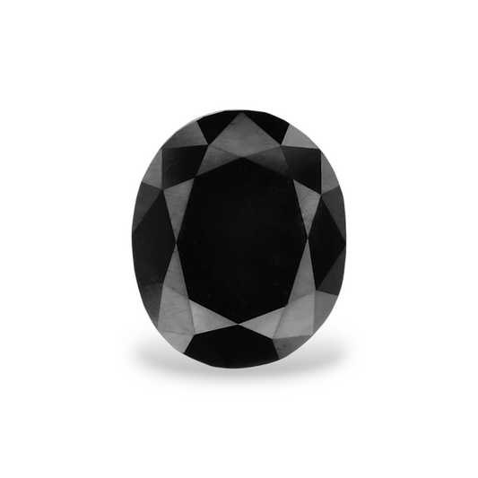 0,90 Karat natürlicher schwarzer ovaler Diamant, GIA