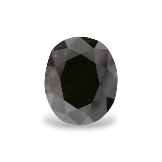 2,44 Karat natürlicher schwarzer ovaler Diamant, GIA
