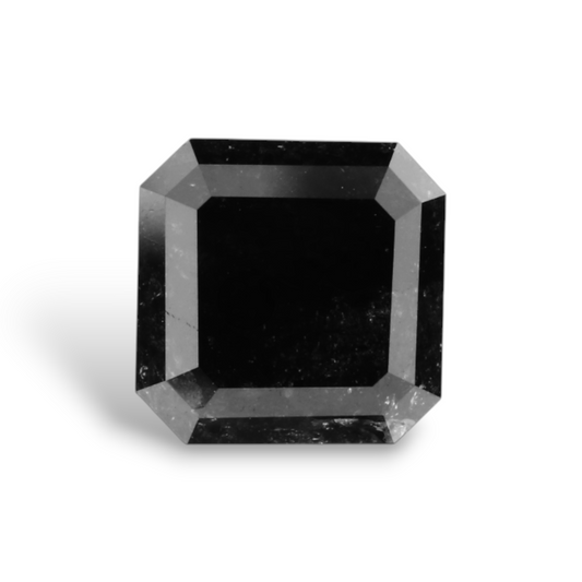 2,63 Karat natürlicher schwarzer quadratischer Smaragd-Diamant, GIA-zertifiziert