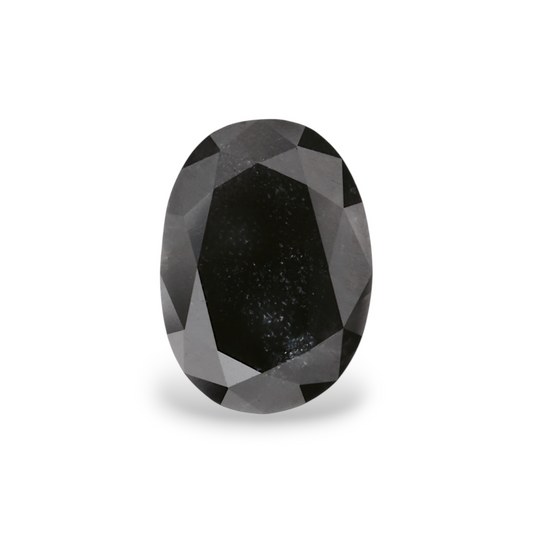 0,90 Karat natürlicher schwarzer ovaler Diamant, GIA