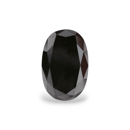 0,65 Karat natürlicher schwarzer ovaler Diamant, GIA