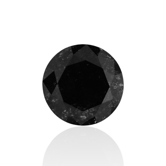 3,19 Karat Natürlicher Schwarzer Runder Diamant GIA