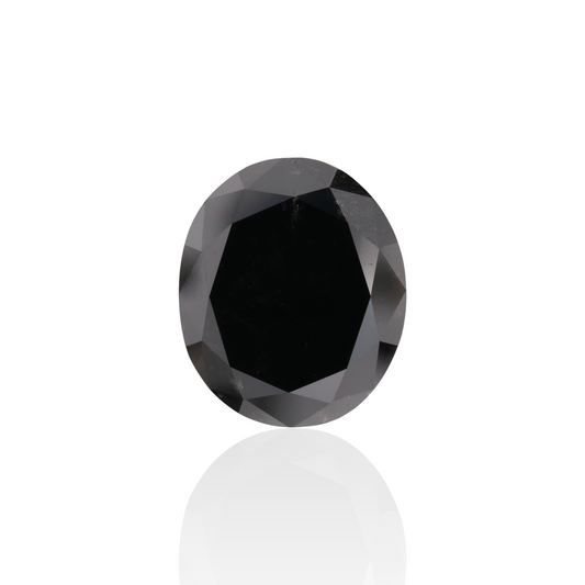 5,39 Karat natürlicher schwarzer ovaler Diamant, GIA