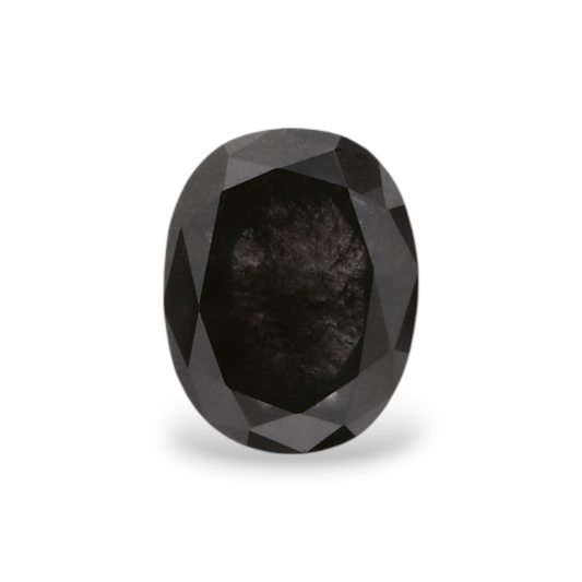 0,42 Karat natürlicher schwarzer ovaler Diamant, GIA