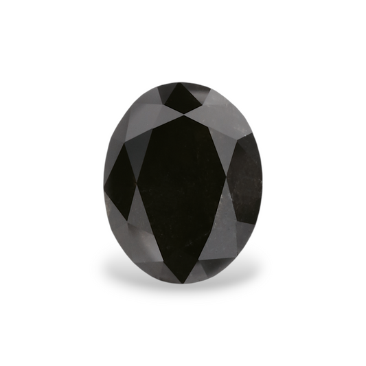 1,53 Karat natürlicher schwarzer ovaler Diamant, GIA
