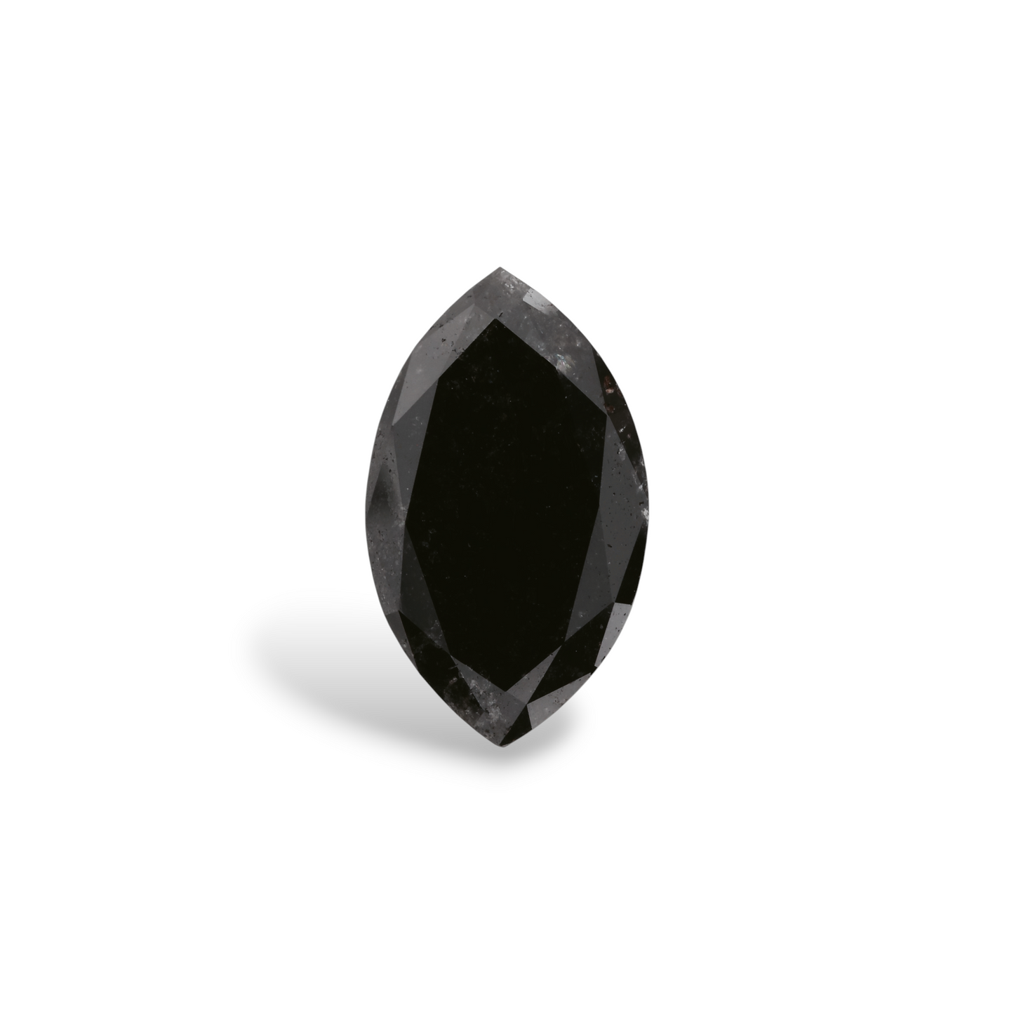 4.29 Carat Natural Black Marquise Diamond GIA