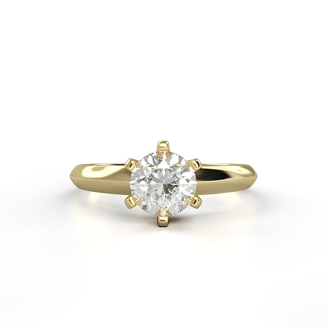 Verlobungsring Louisa mit 1.00 ct G/VS-Diamant in 6-Krappen-Fassung, zeitloses Design – erhältlich in München und Augsburg

