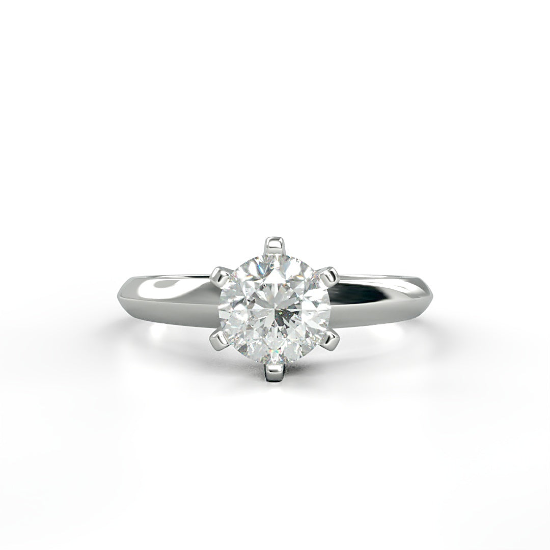 Verlobungsring Louisa mit 1.00 ct G/VS-Diamant in 6-Krappen-Fassung, zeitloses Design – erhältlich in München und Augsburg

