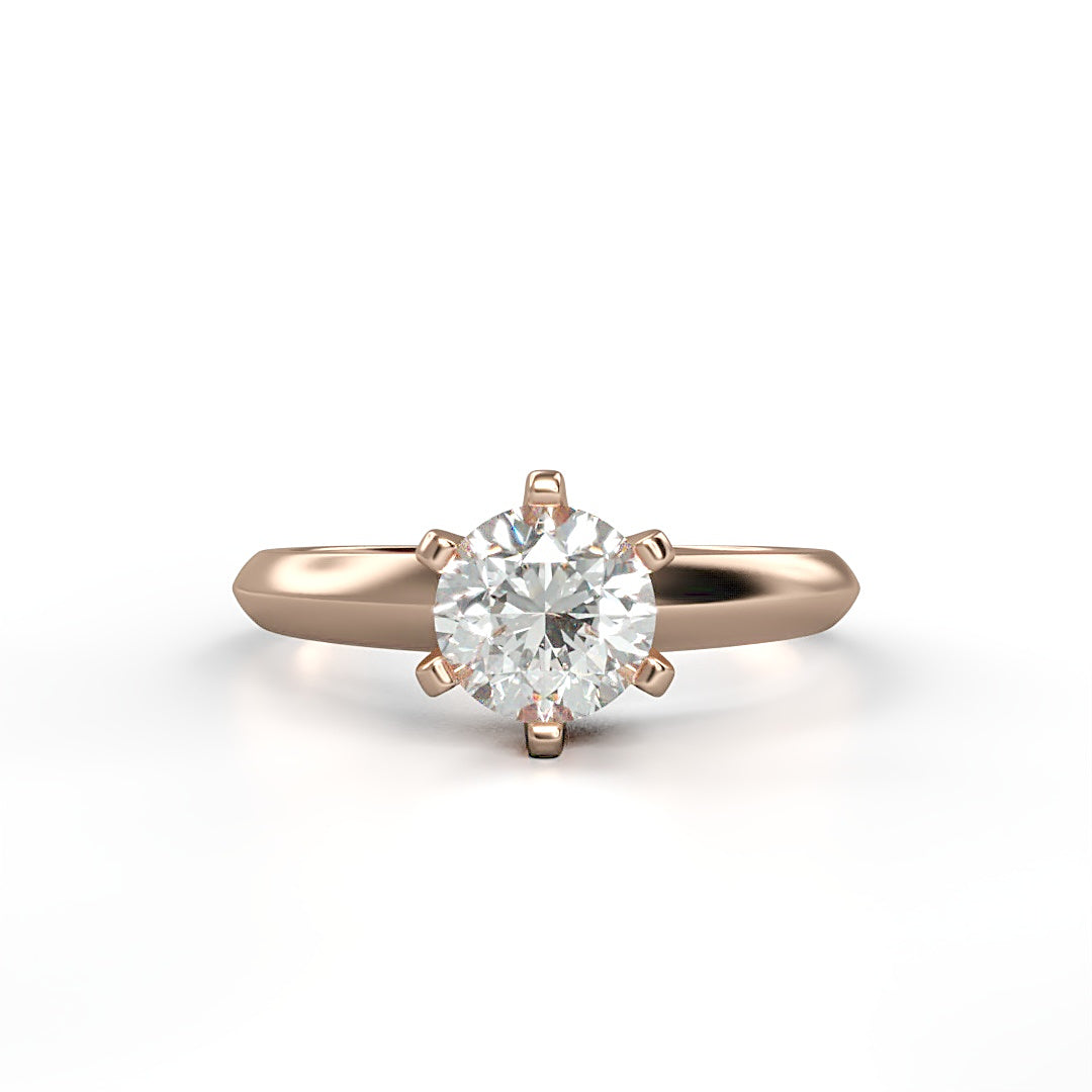 Verlobungsring Louisa mit 1.00 ct G/VS-Diamant in 6-Krappen-Fassung, zeitloses Design – erhältlich in München und Augsburg

