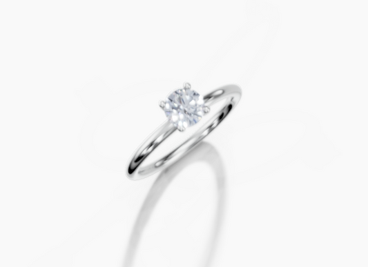 18K Round 0.3 Carat G/H SI Plain Plain 4Pr Diamond Ring