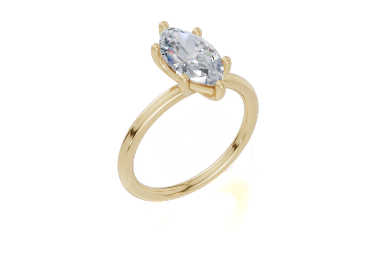 18ct Marquise 1.00Carat G/H-CC SI Plain Plain 6Pr  Diamond Ring