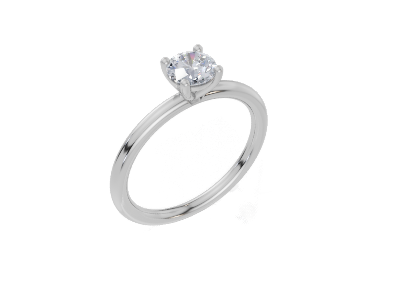 18ct Round 0.30Carat G/H-CC SI Plain Plain 4Pr  Diamond Ring