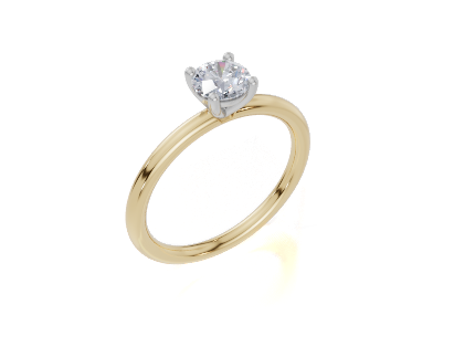 18ct Round 0.30Carat D/E/F-LG VS/VVS Plain Plain 4Pr  Diamond Ring