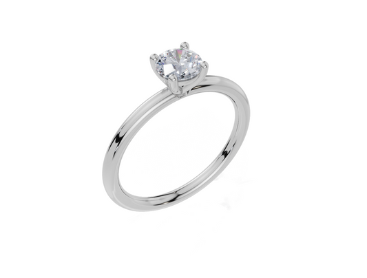 18ct Round 1.00Carat G/H-CC SI Plain Plain 4Pr  Diamond Ring