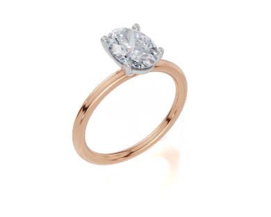 18ct Oval 1.50Carat G/H-CO SI Plain Plain 4Pr  Diamond Ring