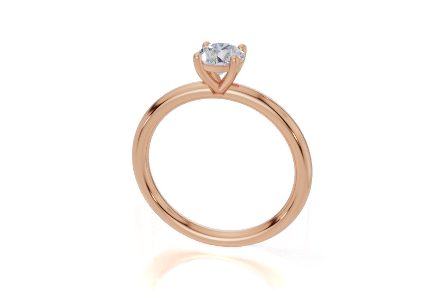 18ct Round 0.30Carat G/H-CC SI Plain Plain 4Pr  Diamond Ring